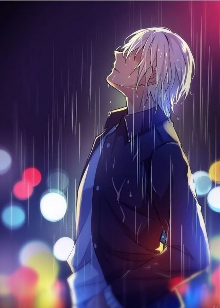 Ảnh anime nam buồn dưới mưa cực chill