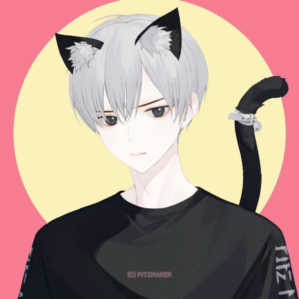 Ảnh avatar đôi anime mèo ngầu cho nam