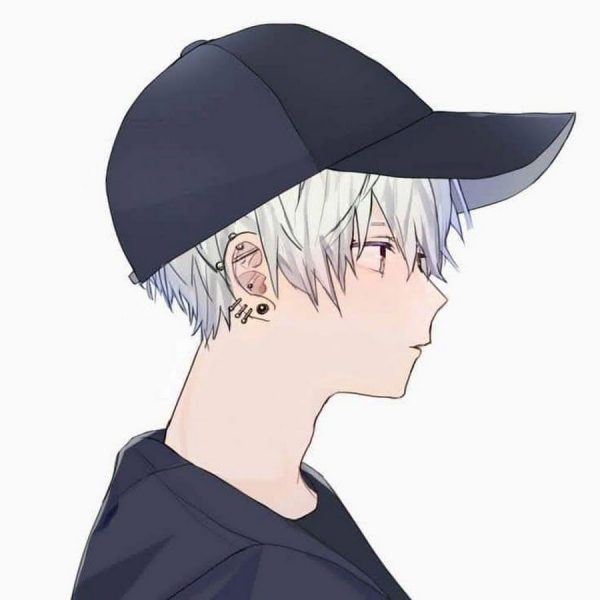 Ảnh avatar đôi anime ngầu tóc trắng nam