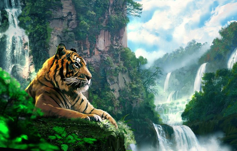 Ảnh nền tranh vẽ con hổ tuyệt đẹp
