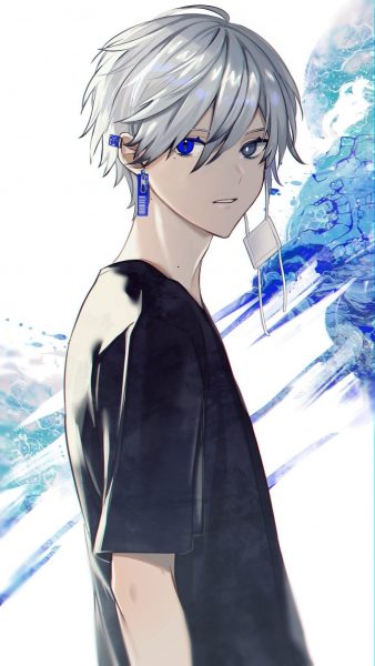 Hình ảnh anime nam đẹp trai đeo khuyên tai