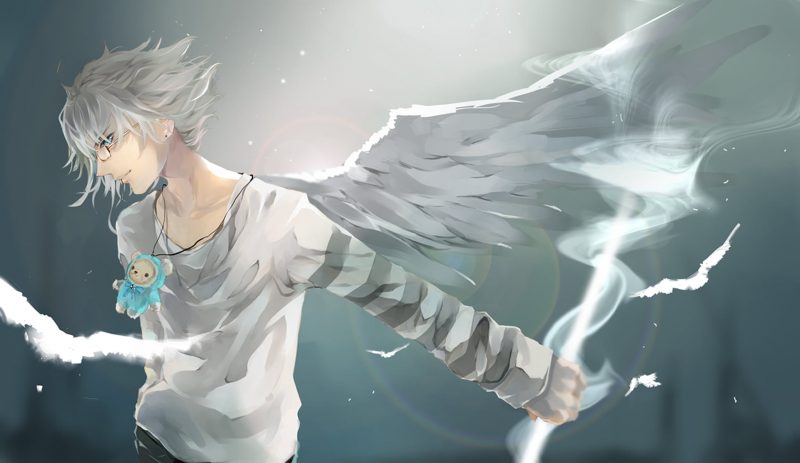 ảnh anime thiên thần nam cánh trắng