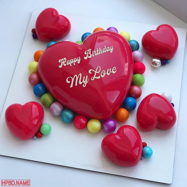 Bánh sinh nhật hình trái tim bóng bay