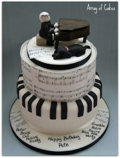 Bánh sinh nhật nam chơi piano
