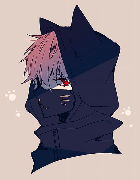 Hình avatar giấu mặt khoác áo tai mèo