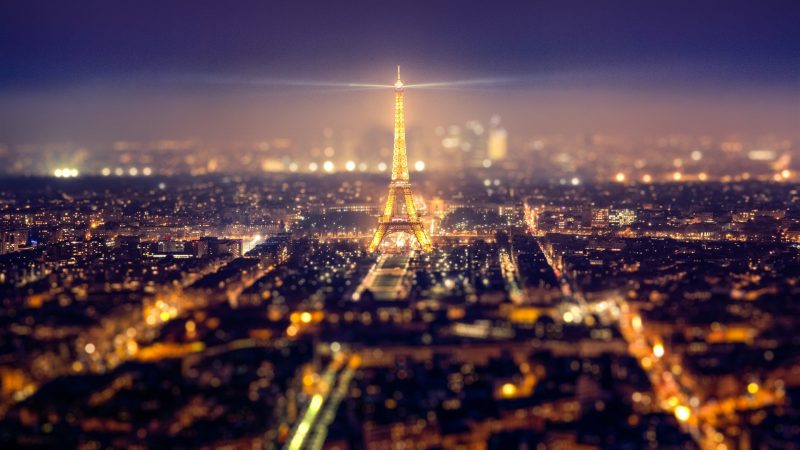 hình nền thành phố về đêm tại Paris
