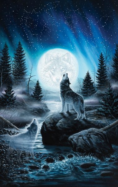 Hình ảnh chó sói cô độc dưới trăng đẹp nhất