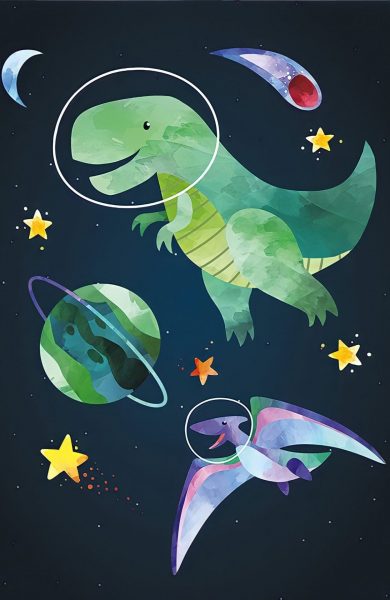 Hình nền khủng long xanh và vũ trụ