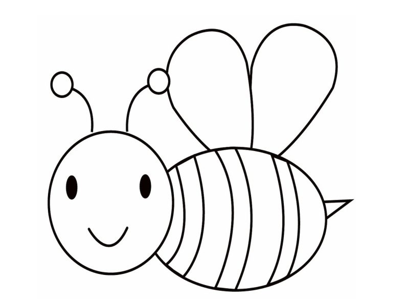 Tranh tô màu cho bé 2 tuổi con ong