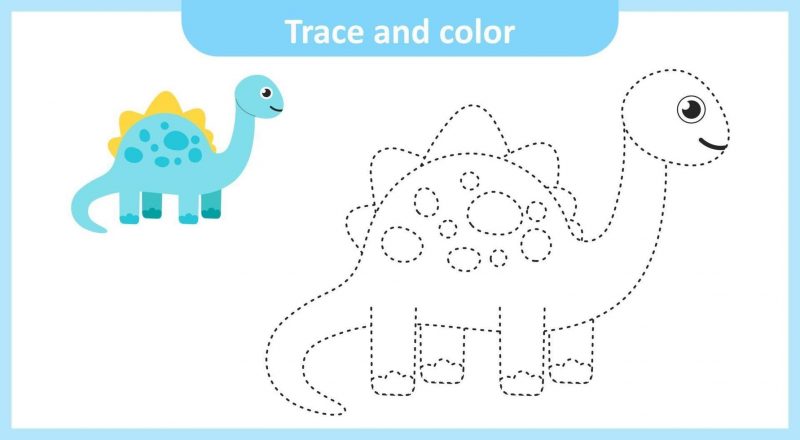 Tranh tô màu cho bé 3 tuổi con khủng long