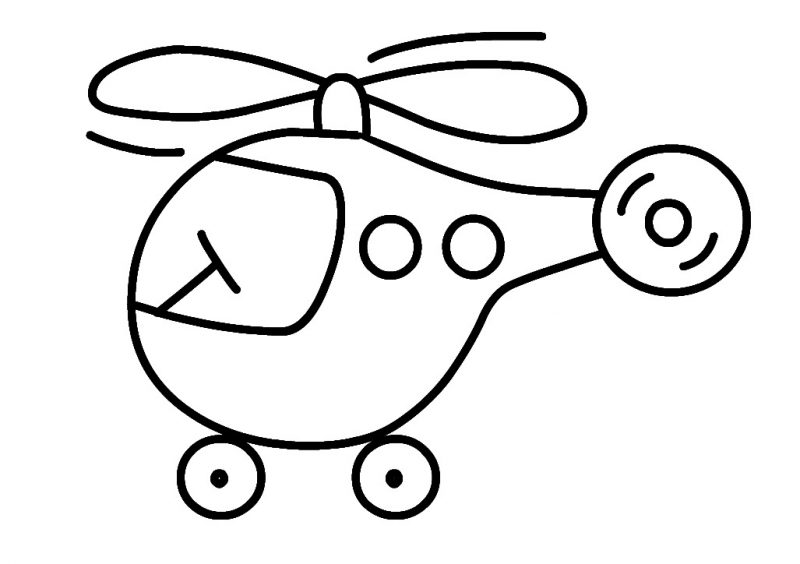 Tranh tô màu cho bé 3 tuổi máy bay trực thăng đẹp