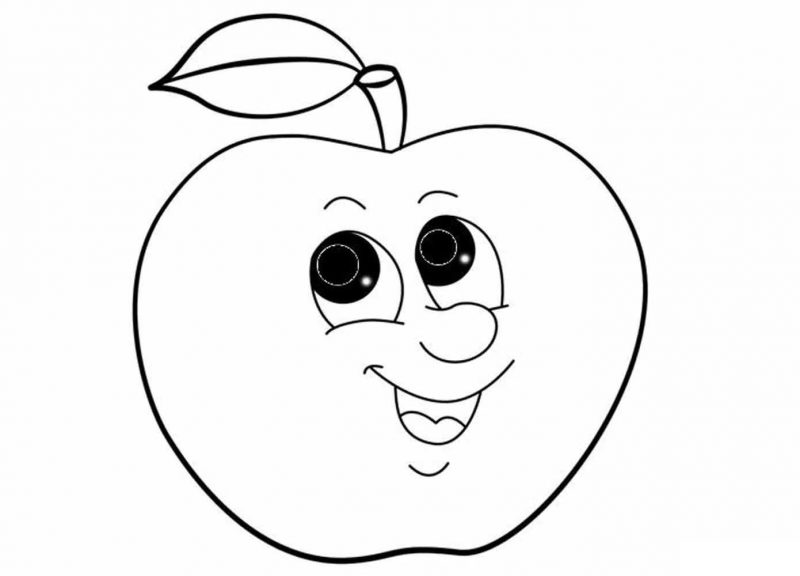 Tranh tô màu cho bé 3 tuổi quả táo