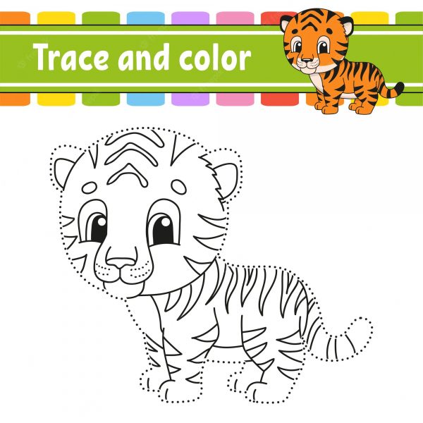 Tranh tô màu cho bé 4 tuổi con hổ