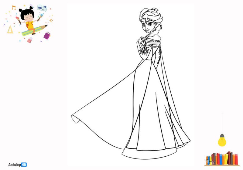 Tranh tô màu công chúa Elsa