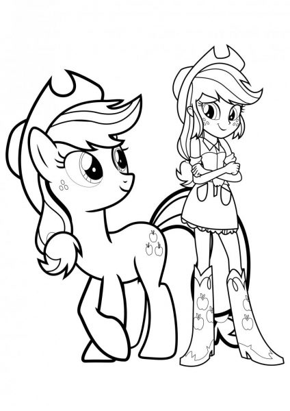 Tranh tô màu Pony và công chúa
