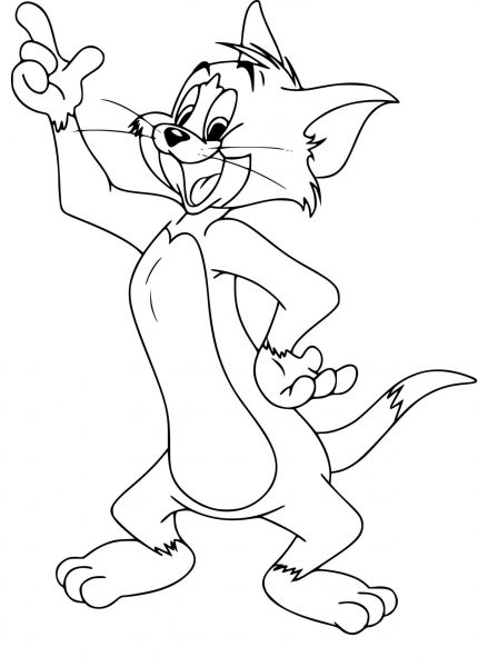Tranh tô màu Tom và Jerry đang hào hứng
