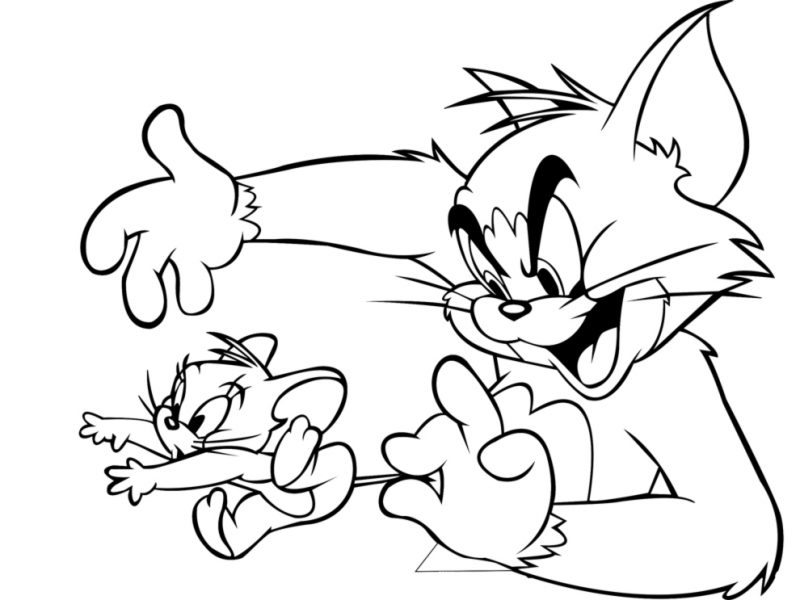 Tranh tô màu Tom và Jerry tóm đuôi nhau