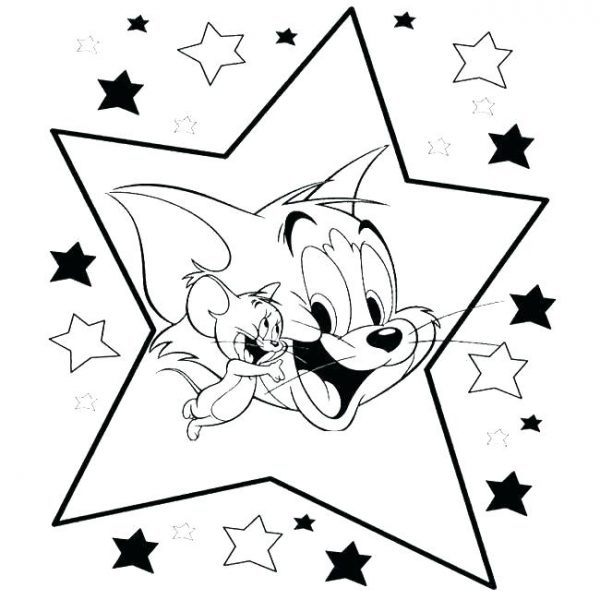 Tranh tô màu Tom và Jerry và ngôi sao