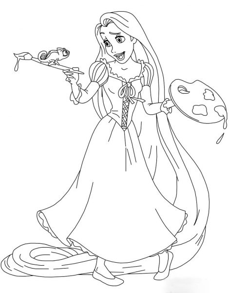 Vẽ công chúa tóc mây chibi