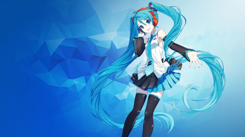 Hình nền 4K anime tóc xanh