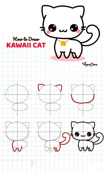 cách vẽ mèo anime