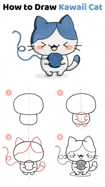 cách vẽ mèo dễ thương nhất