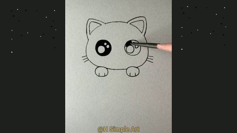 cách vẽ mèo tiktok bằng bút chì