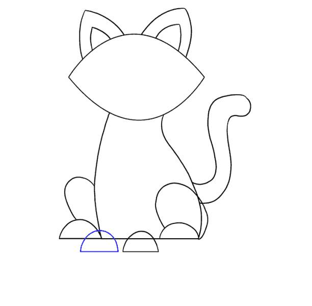 cách vẽ mèo vẽ 2 bàn chân trước