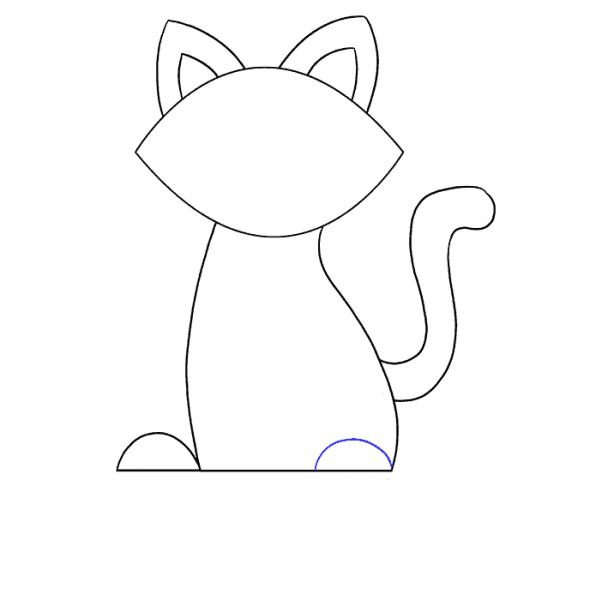 cách vẽ mèo vẽ 2 chân sau