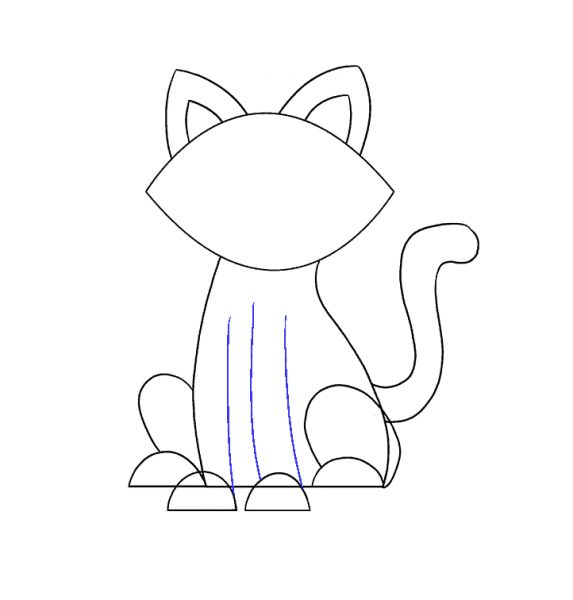 cách vẽ mèo vẽ chân trước