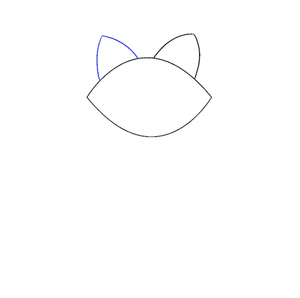 cách vẽ mèo vẽ hoàn chỉnh 2 tai