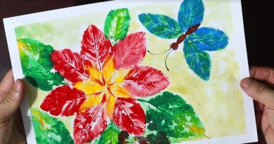 Cách vẽ tranh in hoa lá