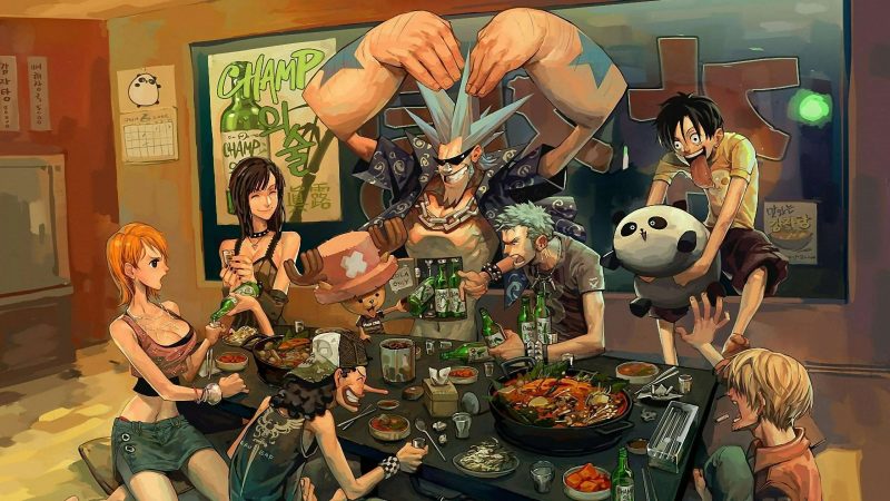 Hình nền One Piece 4k ăn tiệc